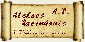 Aleksej Mačinković vizit kartica